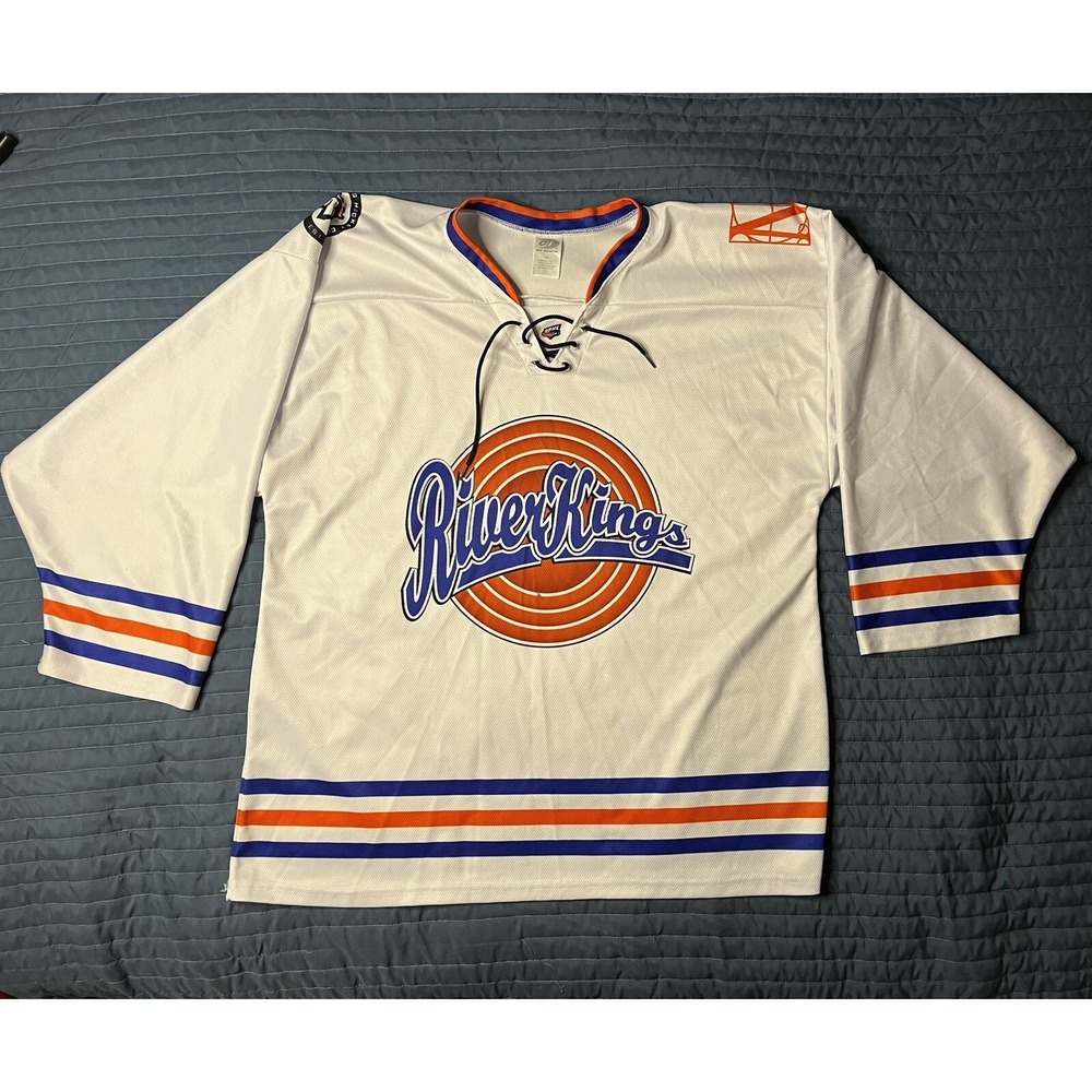 Mississippi River Kings Jersey Men's XL White Hockey 90s Night Promo OT Sports